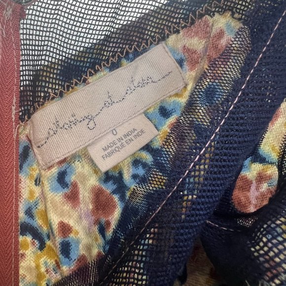 Women's Anthropologie Staring at the Stars Abstract Floral Dress Size‎ 0 - Picture 3 of 4